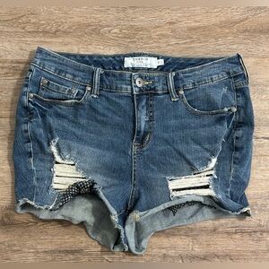 Torrid Distressed Denim Shorts in Blue